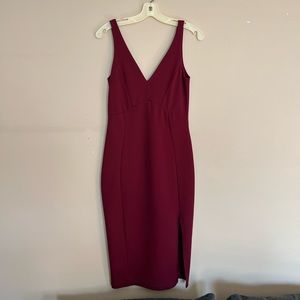 Plum Purple Bodycon Midi Dress Dress, Size Small